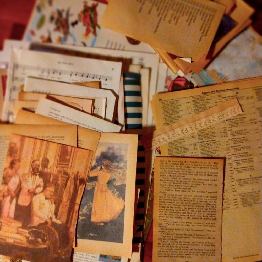 50+ piece ephemera pack / vintage papers for junk journals / crafts